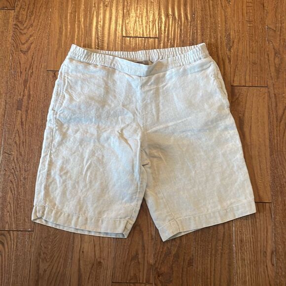 J.Jill taupe linen pull on short side xs - Picture 2 of 8